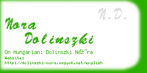 nora dolinszki business card